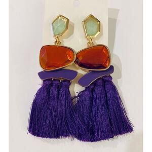 Jewel Tassel Drop Earrings